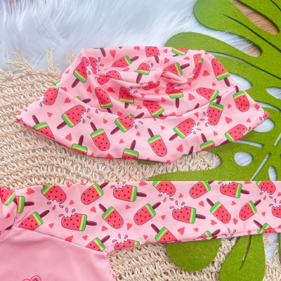 Linha Praia - Blusa com Proteção UV50+, Bucket e Calcinha - Hello Summer - Rosa